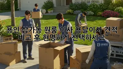 용인 삼가동 원룸 이사? 용달이사 견적 비교 후 현명하게 선택하세요!